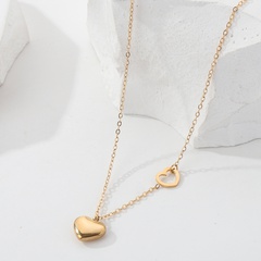 Valentine's Day copper plated 18K gold heart ball pendant necklace