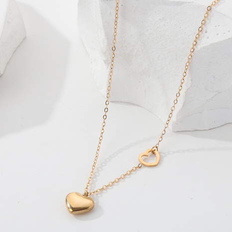 Collier pendentif boule coeur en or 18 carats plaqué cuivre pour la Saint-Valentin's discount tags
