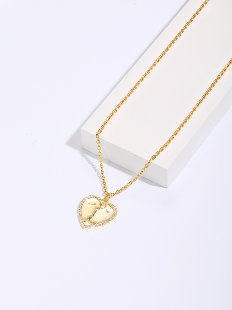 Collier pendentif en forme de coeur en or 18 carats plaqué cuivre pour la Saint-Valentin's discount tags