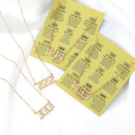 collier numérique de mode cuivre collier en or véritable chaîne de clavicule en gros's discount tags