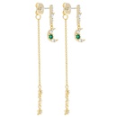 European and American fashion star moon earrings green zircon copper earrings femalepicture6