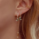 European and American fashion star moon earrings green zircon copper earrings femalepicture7