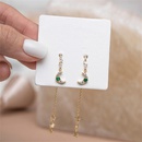 European and American fashion star moon earrings green zircon copper earrings femalepicture8