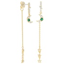 European and American fashion star moon earrings green zircon copper earrings femalepicture10