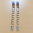 fashion english letter QUEEN alloy earrings long tassel rhinestone earringspicture8
