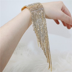 fashion multi-row multi-layer shiny rhinestones long tassel bracelet