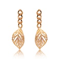 fashion luxury gorgeous zircon wispy gold leaves long earrings womenpicture12