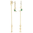 European and American fashion star moon earrings green zircon copper earrings femalepicture11