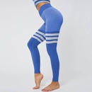 Sexy Peach Hip High Waist Yoga Pants Women39s Knitted Seamless Breathable Striped Yoga Fitness Leggingspicture31