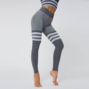 Sexy Peach Hip High Waist Yoga Pants Women39s Knitted Seamless Breathable Striped Yoga Fitness Leggingspicture37