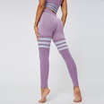 Sexy Peach Hip High Waist Yoga Pants Women39s Knitted Seamless Breathable Striped Yoga Fitness Leggingspicture51