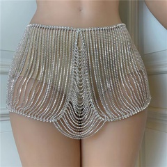 fashion accessories sexy hollow rhinestone skirt tassel full drill body chain