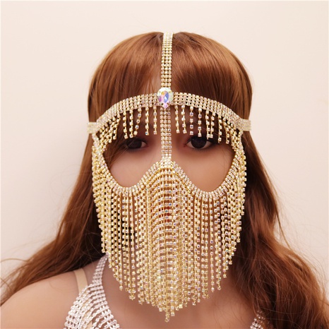 Halloween ornaments full of diamonds tassel face mask's discount tags