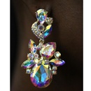 fashion exaggerated large hollow water drop rhinestone AB colored earringspicture8