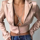 European and American fashion full diamond round chest chain sexy body chainpicture8