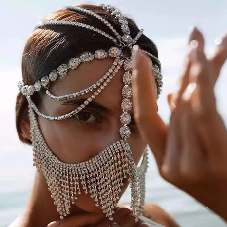 exotic masks retro rhinestones tassel pendant headchain jewelry NHJAJ622323's discount tags