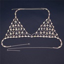 European and American exaggerated mesh ladies sexy rhinestone bra panties body chainpicture12