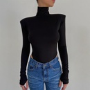 simple solid color new sexy backless longsleeved turtleneck jumpsuit wholesalepicture11
