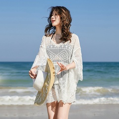 Nouveau maillot de bain en dentelle courte européenne et américaine blouse extérieure jupe de plage de vacances en bord de mer