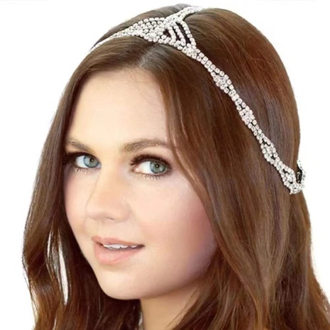 fashion bridal wedding rhinestone hair chain multi-layer headband wholesale's discount tags