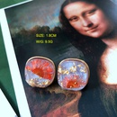 vintage geometric flower enamel gemstone diamond earrings wholesalepicture10