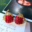 vintage geometric colored gemstone apple shape earrings wholesalepicture9