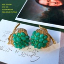 vintage geometric colored gemstone apple shape earrings wholesalepicture10