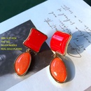 vintage geometric colored gemstone apple shape earrings wholesalepicture12