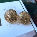 vintage gemstone diamond flower carving pattern earrings wholesalepicture10