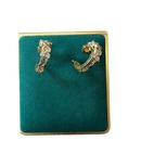 vintage geometric copper material zircon hoop earrings wholesalepicture9