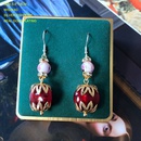 Retro geometric flower gemstone diamond glass baroque earrings wholesalepicture9