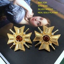 Retro geometric flower gemstone diamond glass baroque earrings wholesalepicture11