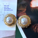 retro pearl inlaid rhinestone Baroque geometric alloy stud earringspicture9