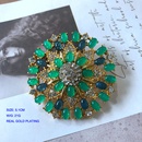 vintage flowers shaped gemstone folding retro pearl earrings brooch wholesalepicture8