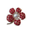 vintage flowers shaped gemstone folding retro pearl earrings brooch wholesalepicture10