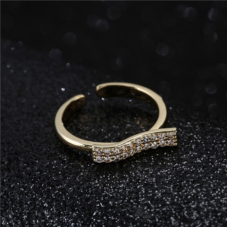 fashion simple geometric open lady copper micro-set ring's discount tags