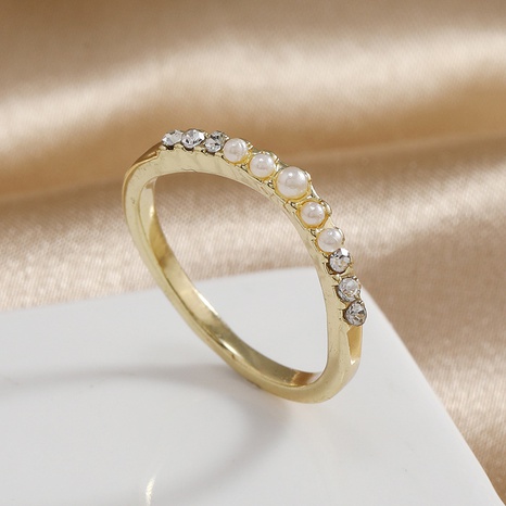 fashion new trend elegant lady ring simple niche pearl ring's discount tags