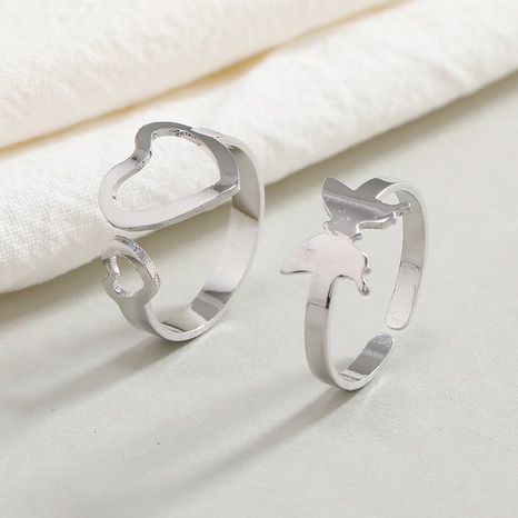 anneau de papillon d'amour creux simple anneau réglable de mode NHKQ622795's discount tags