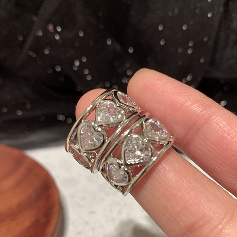 fashion hollow heart hoop geometric inlaid zircon copper earrings wholesale's discount tags