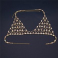 European and American exaggerated mesh ladies sexy rhinestone bra panties body chainpicture13