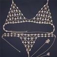 European and American exaggerated mesh ladies sexy rhinestone bra panties body chainpicture17