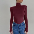 simple solid color new sexy backless longsleeved turtleneck jumpsuit wholesalepicture33