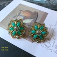 vintage flowers shaped gemstone folding retro pearl earrings brooch wholesalepicture12
