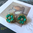vintage flowers shaped gemstone folding retro pearl earrings brooch wholesalepicture13