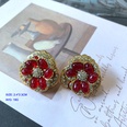 vintage flowers shaped gemstone folding retro pearl earrings brooch wholesalepicture14