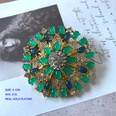 vintage flowers shaped gemstone folding retro pearl earrings brooch wholesalepicture15