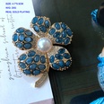 vintage flowers shaped gemstone folding retro pearl earrings brooch wholesalepicture16