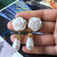 Vintage Geometric Colorful Gemstones Pearls Alloy Earrings Wholesalepicture14