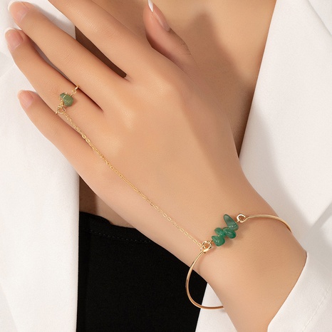 Einfaches Steinarmband Damen Nischen Design Ring Armband Schmuck's discount tags