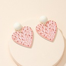 Fashion Heart Leaf Acrylic Inlaid Pearl Stud Earrings Wholesalepicture6